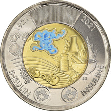 Munten, Canada, Découverte de l'insuline, 2 Dollars, 2021, Colorized, UNC-
