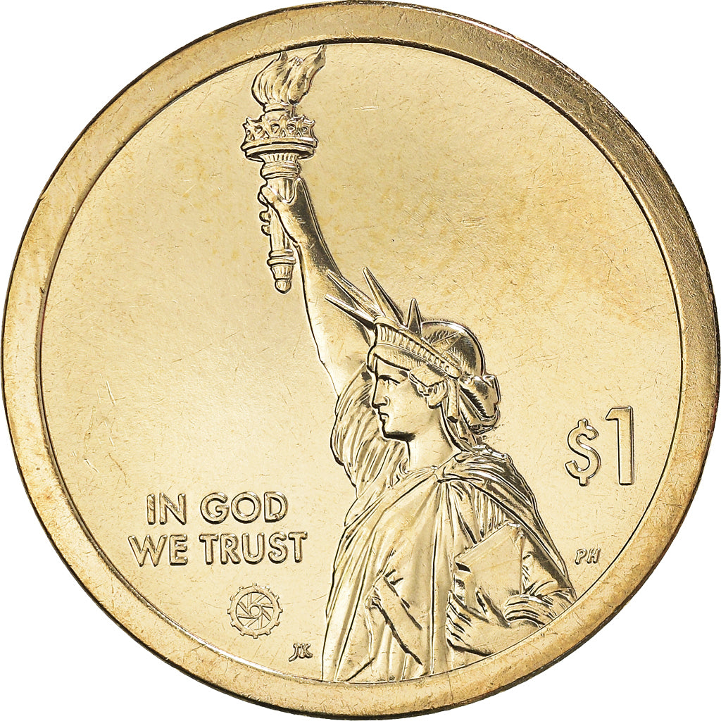 Coin, United States, Dollar, 2021, Denver, NEW HAMPSHIRE, MS(63), Zing Manganese
