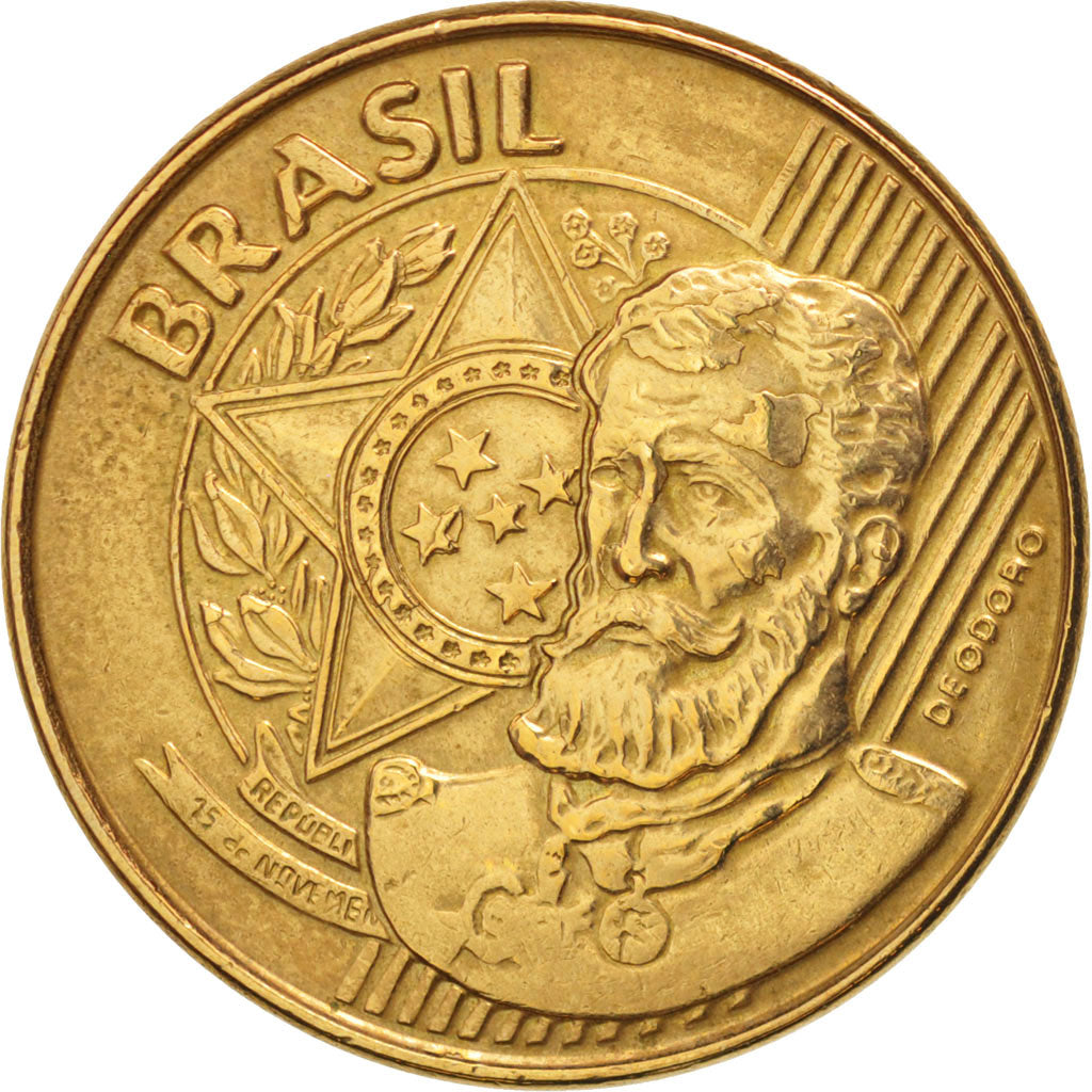 Coin, Brazil, 25 Centavos, 2002, EF(40-45), Bronze Plated Steel, KM:650