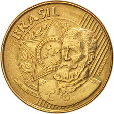 Coin, Brazil, 25 Centavos, 2002, EF(40-45), Bronze Plated Steel, KM:650