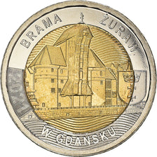 Moneta, Polska, The Crane Gate in Gdańsk, 5 Zlotych, 2021, MS(63)