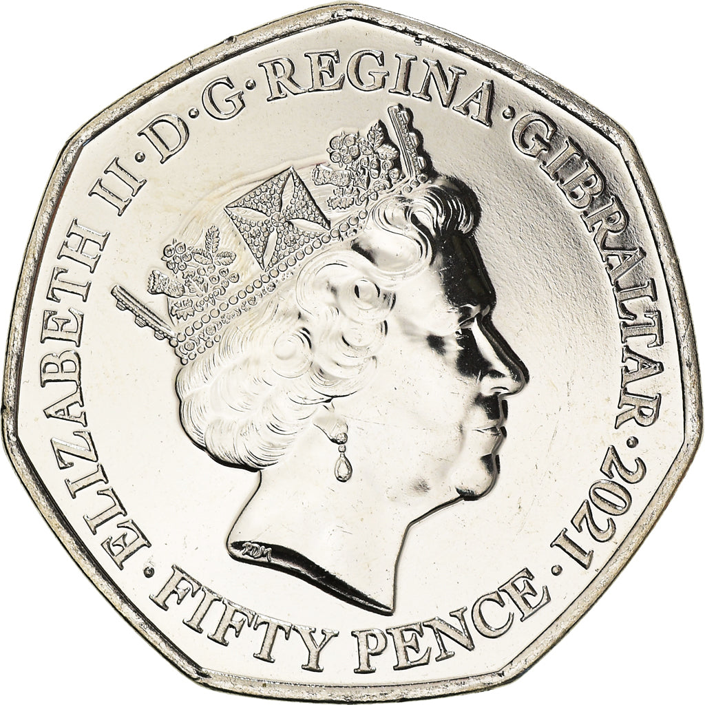 Coin, Gibraltar, Catherine & William, 10ème anniversaire, 50 Pence, 2021