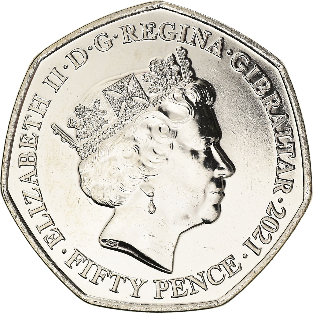 Coin, Gibraltar, Catherine & William, 10ème anniversaire, 50 Pence, 2021