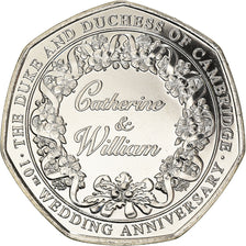 Moneda, Gibraltar, Catherine & William, 10ème anniversaire, 50 Pence, 2021, SC