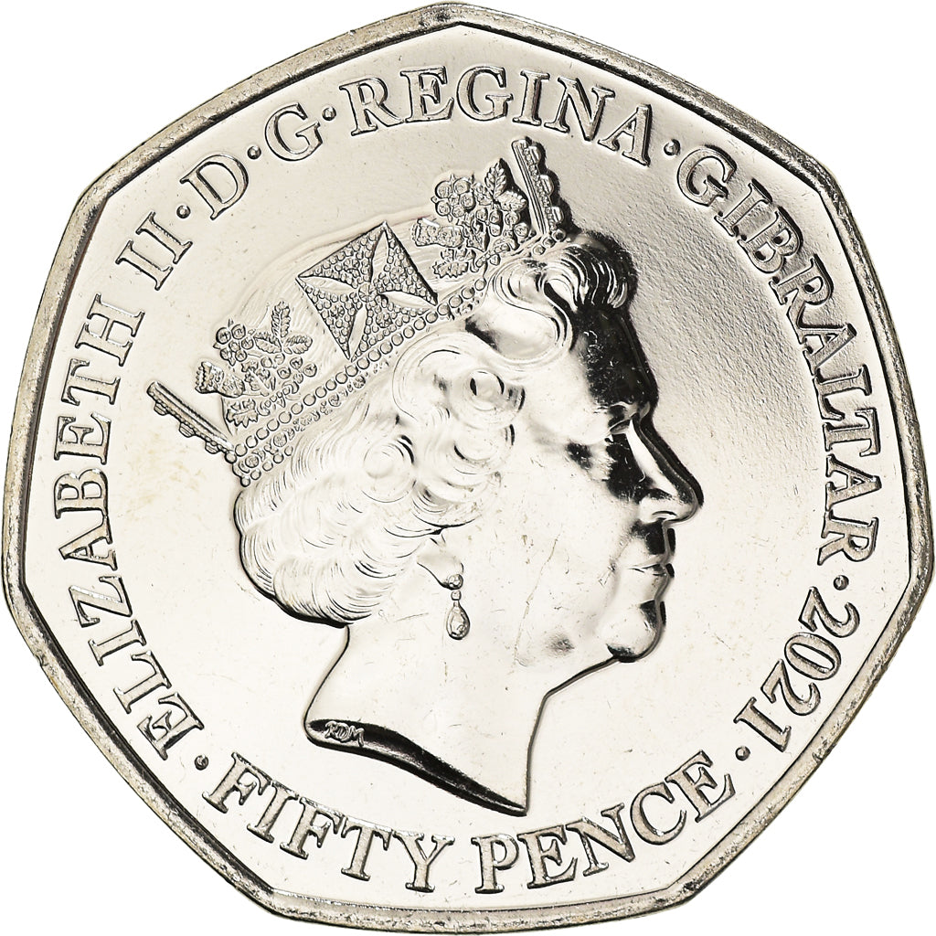 Monnaie, Gibraltar, Catherine & William, 10ème anniversaire, 50 Pence, 2021