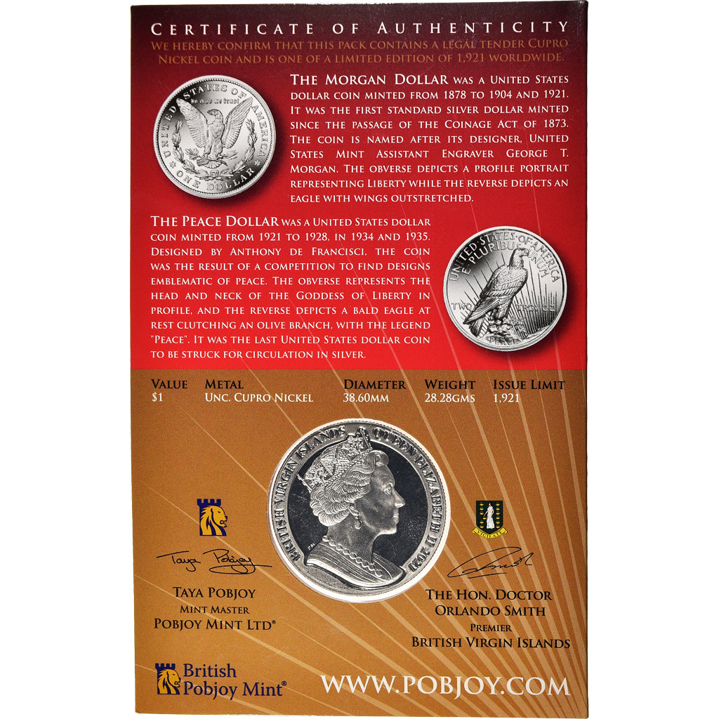 Coin, BRITISH VIRGIN ISLANDS, Dollar, 2021, FDC, MS(65-70), Cupronickel, KM:New