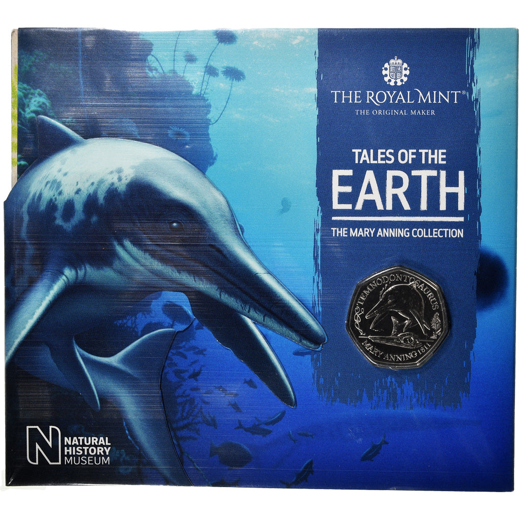 Moeda, Grã-Bretanha, Temnodontosaurus, 50 Pence, 2021, BU, MS(65-70)