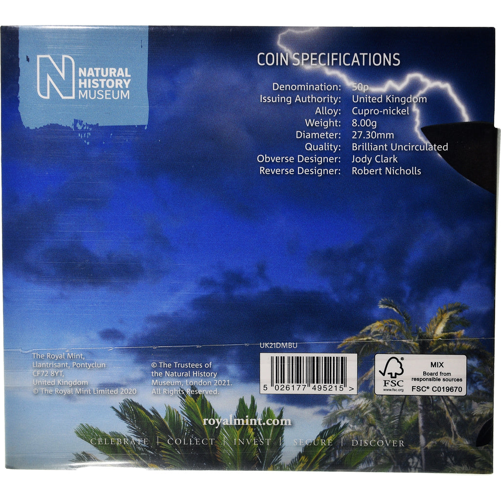 Moneta, Gran Bretagna, DIMORPHODON, 50 Pence, 2021, BU, FDC, Cupronickel, KM:New
