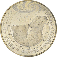 Monnaie, Kazakhstan, chiens dans l'espace Belka et Strelka., 100 Tenge, 2020