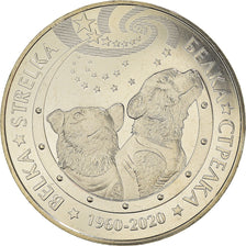 Coin, Kazakhstan, chiens dans l'espace Belka et Strelka., 100 Tenge, 2020