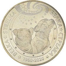 Münze, Kasachstan, chiens dans l'espace Belka et Strelka., 100 Tenge, 2020