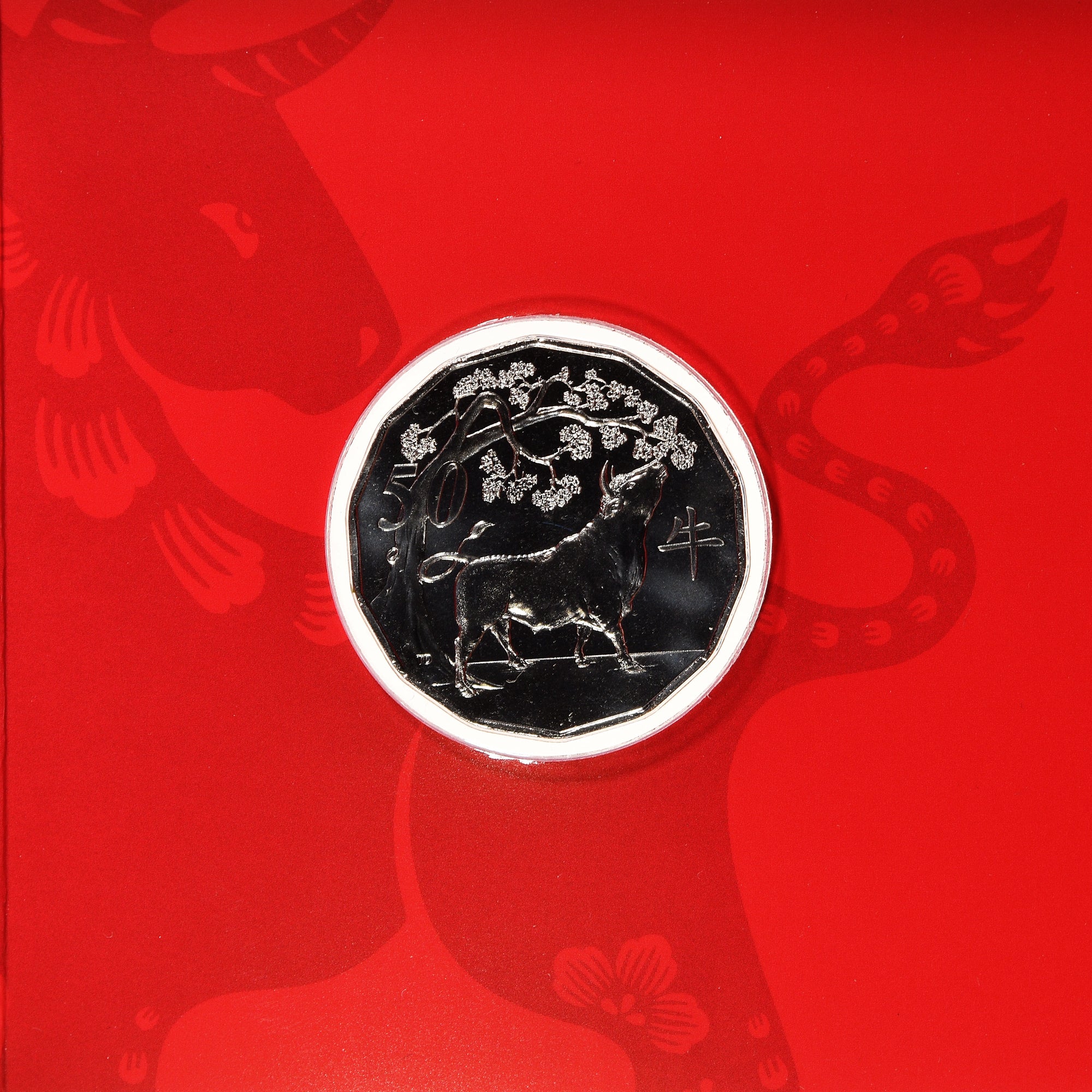 Moeda, Austrália, Année du boeuf, 50 Cents, 2021, SET.BU, MS(65-70)