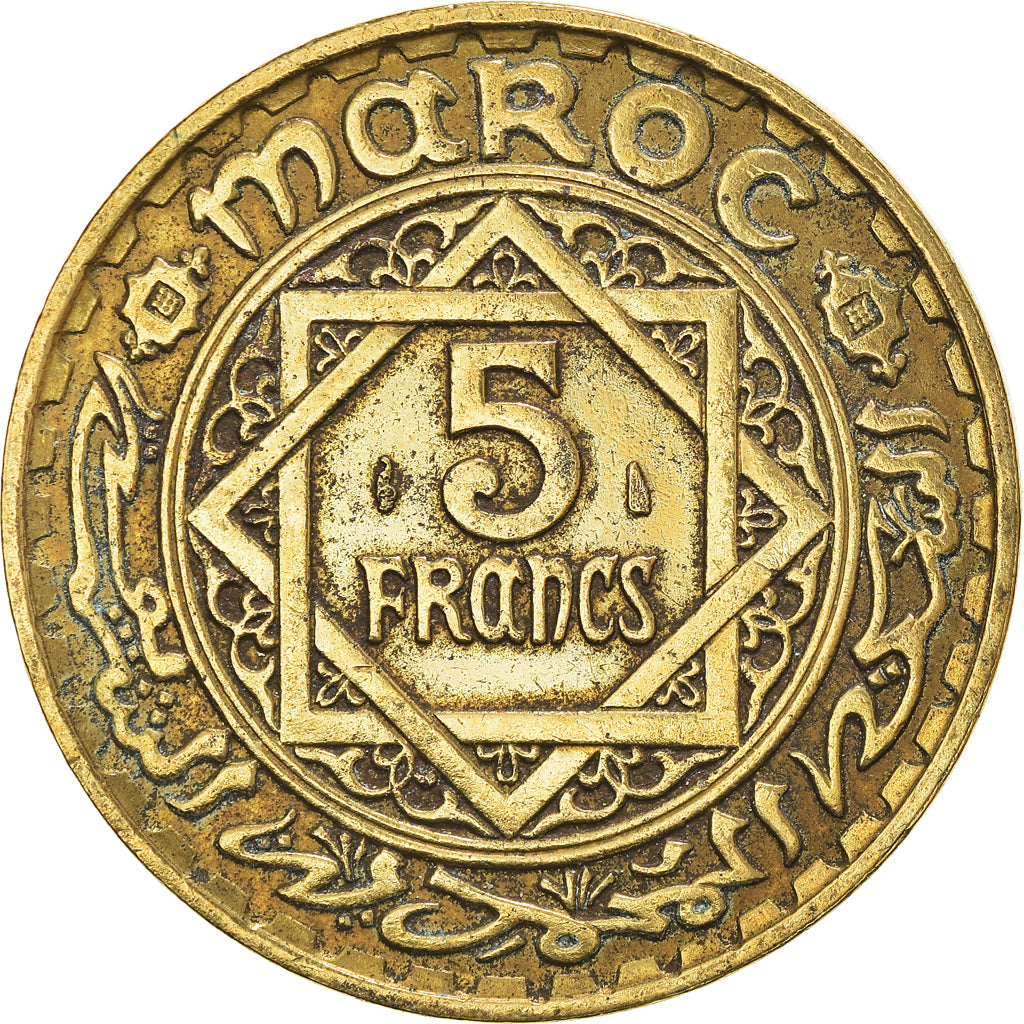 Münze, Marokko, Mohammed V, 5 Francs, 1365, Paris, SS+, Aluminum-Bronze, KM:43