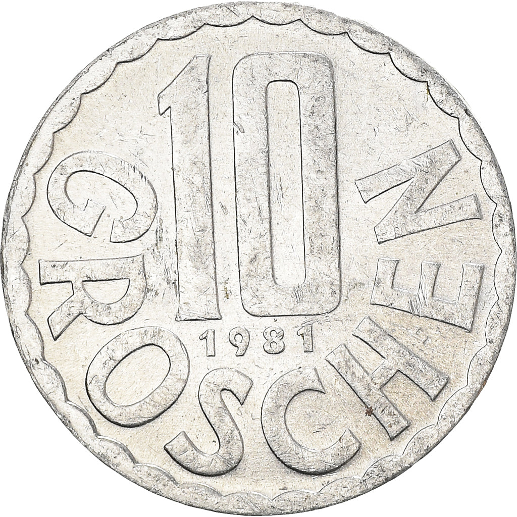 Coin, Austria, 10 Groschen, 1981, Vienna, AU(50-53), Aluminum, KM:2878