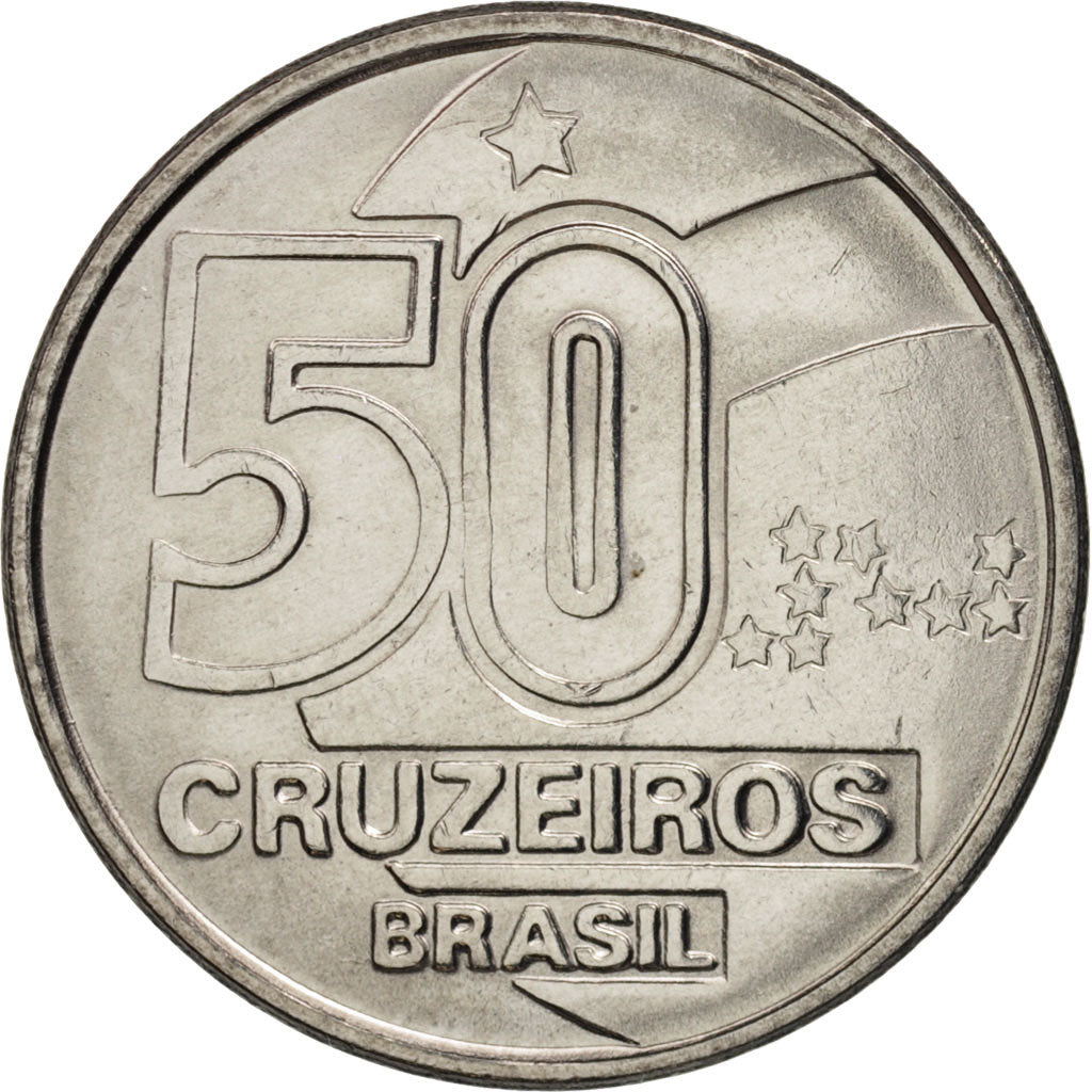 Brazil, 50 Cruzeiros, 1990, MS(63), Stainless Steel, KM:620.1