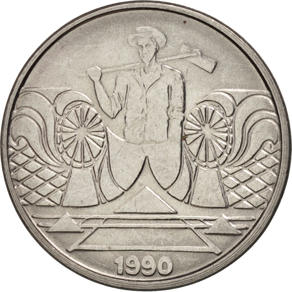 Brazil, 5 Cruzeiros, 1990, MS(60-62), Stainless Steel, KM:618.1