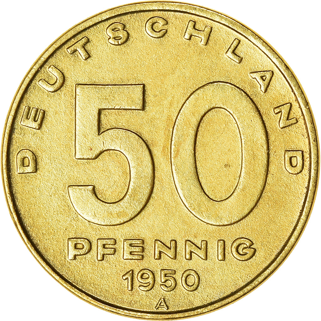 Coin, GERMAN-DEMOCRATIC REPUBLIC, 50 Pfennig, 1950, Berlin, AU(50-53)