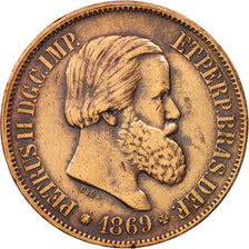 Brésil, Pedro II, 20 Reis, 1869, TTB, Bronze, KM:474