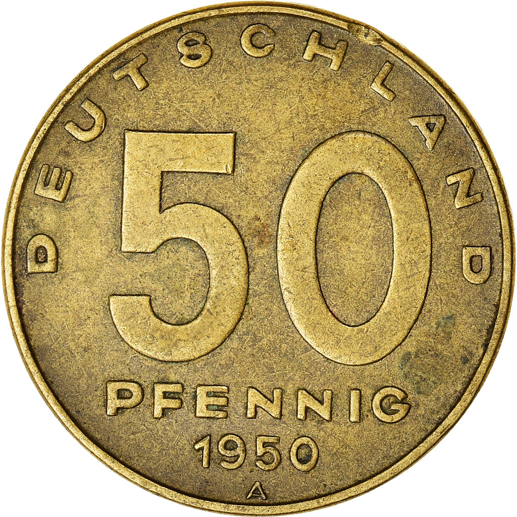 Coin, GERMAN-DEMOCRATIC REPUBLIC, 50 Pfennig, 1950, Berlin, VF(30-35)