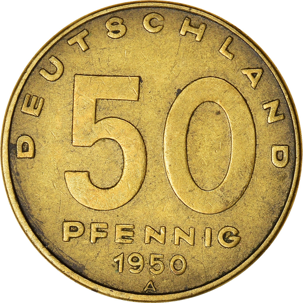 Coin, GERMAN-DEMOCRATIC REPUBLIC, 50 Pfennig, 1950, Berlin, VF(30-35)