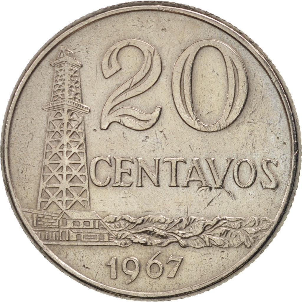Brazil, 20 Centavos, 1967, EF(40-45), Copper-nickel, KM:579.1