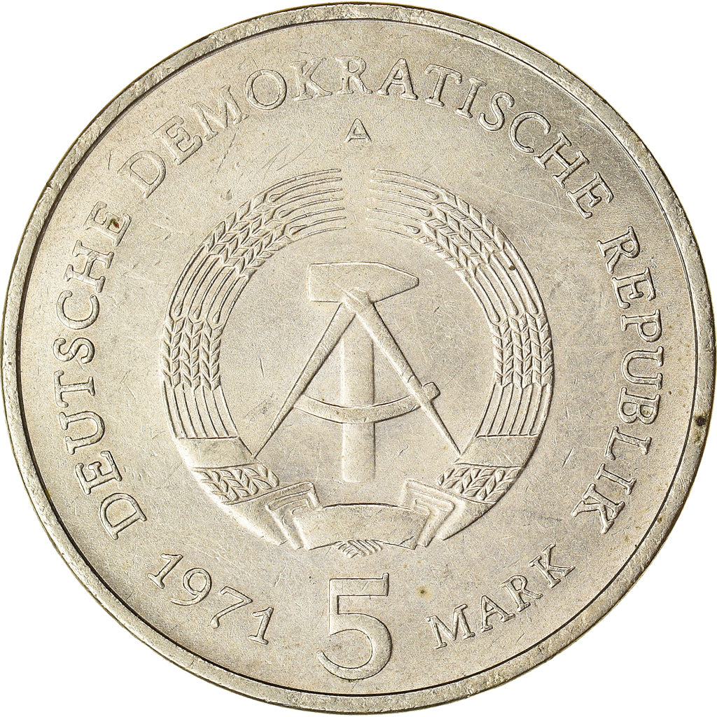 Munten, DUITSE DEMOCRATISCHE REPUBLIEK, 5 Mark, 1971, Berlin, FR+, Cupro-nikkel