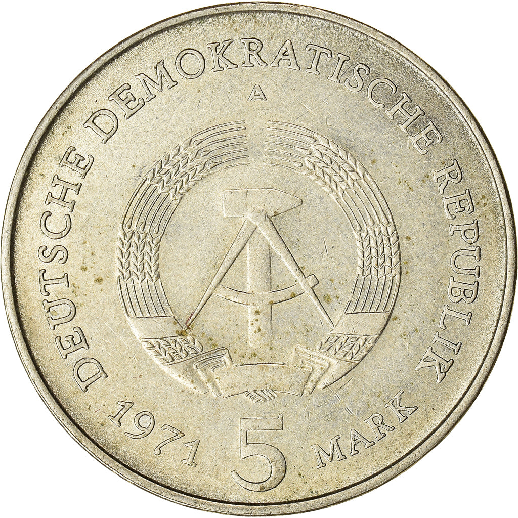 Coin, GERMAN-DEMOCRATIC REPUBLIC, 5 Mark, 1971, Berlin, VF(30-35)