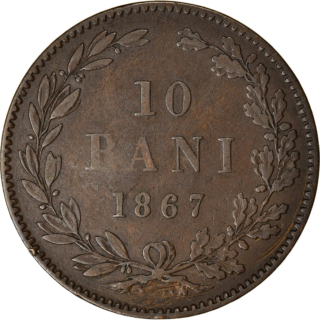 Coin, Romania, Carol I, 10 Bani, 1867, VF(30-35), Copper, KM:4.2
