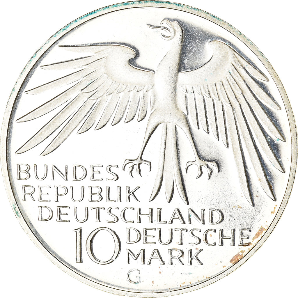 Moneta, GERMANIA - REPUBBLICA FEDERALE, 10 Mark, 1972, Karlsruhe, BE, SPL-