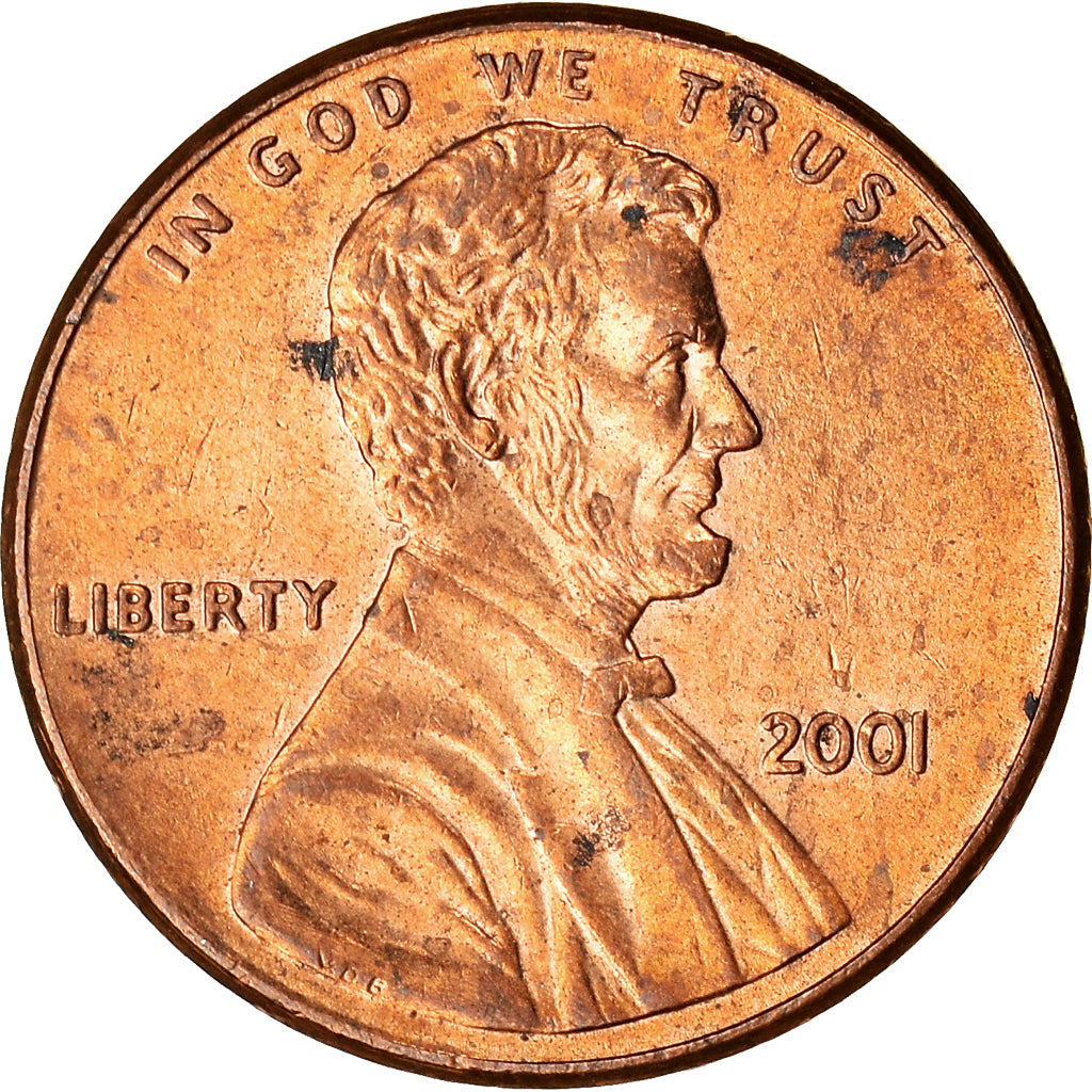 Moneda, Estados Unidos, Lincoln Cent, Cent, 2001, U.S. Mint, Philadelphia, BC+