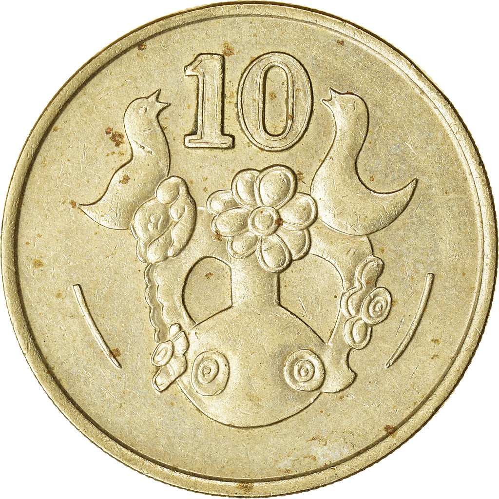 Moneta, Cypr, 10 Cents, 1991, EF(40-45), Mosiądz niklowy, KM:56.3
