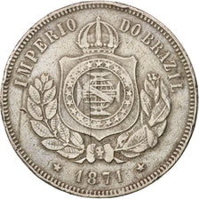 Brazil, Pedro II, 200 Reis, 1871, VF(30-35), Copper-nickel, KM:478