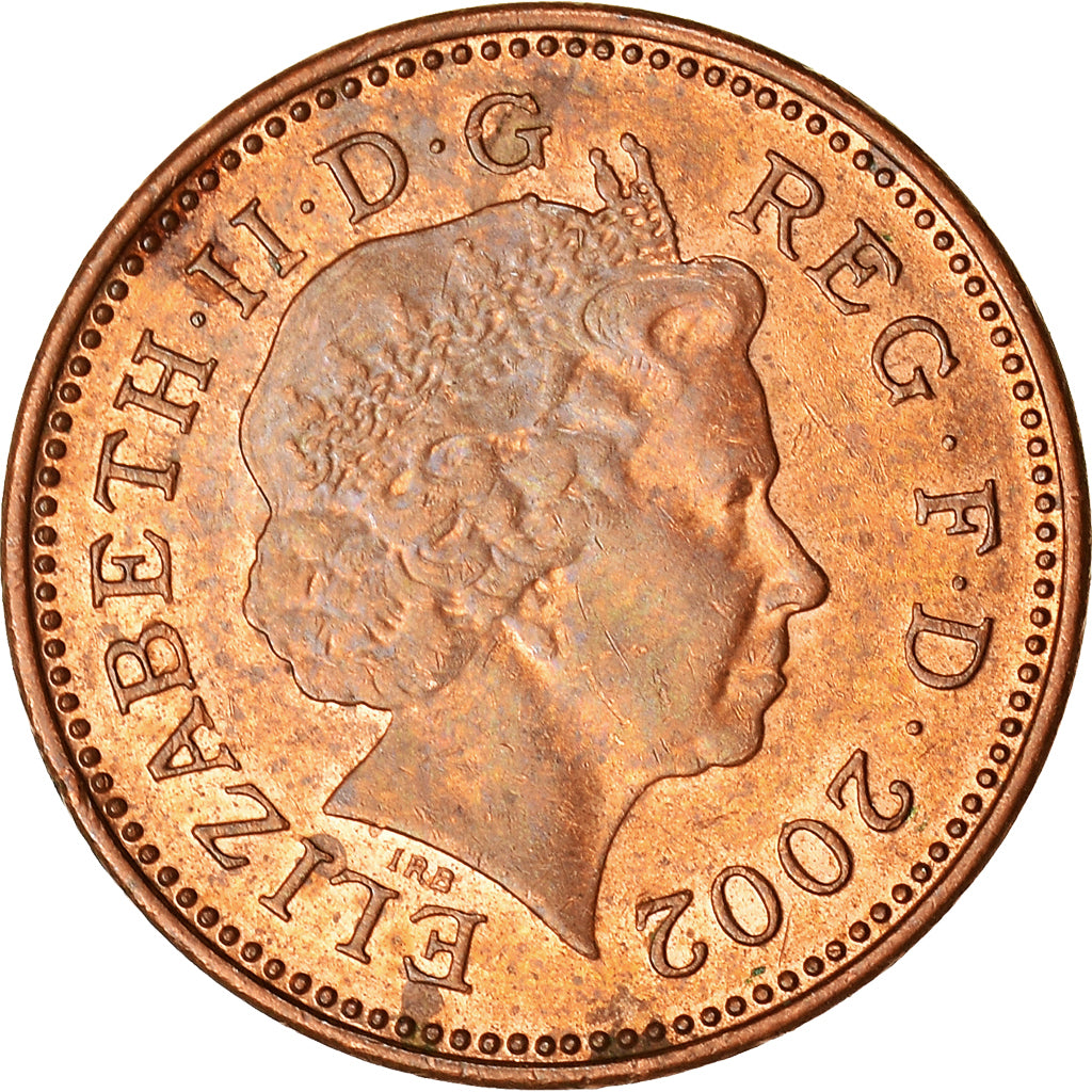 Moneta, Gran Bretagna, Elizabeth II, Penny, 2002, MB+, Acciaio placcato rame