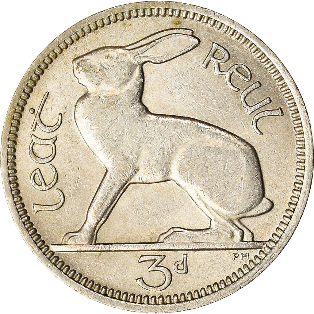 Moneta, REPUBBLICA D’IRLANDA, 3 Pence, 1965, BB, Rame-nichel, KM:12a