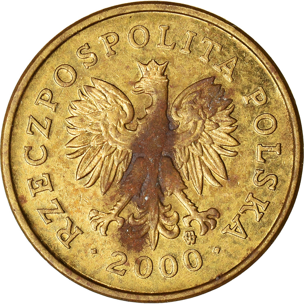Coin, Poland, 2 Grosze, 2000, Warsaw, VF(20-25), Brass, KM:277
