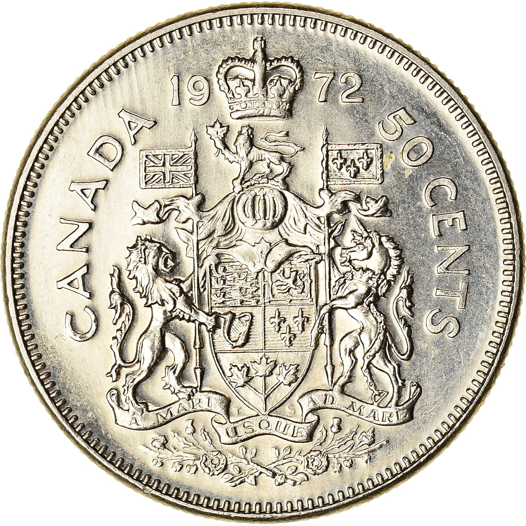 Coin, Canada, Elizabeth II, 50 Cents, 1972, Royal Canadian Mint, Ottawa