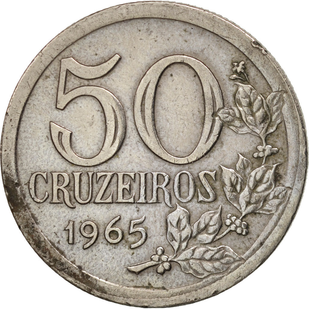 Brazil, 50 Cruzeiros, 1965, EF(40-45), Nickel, KM:574