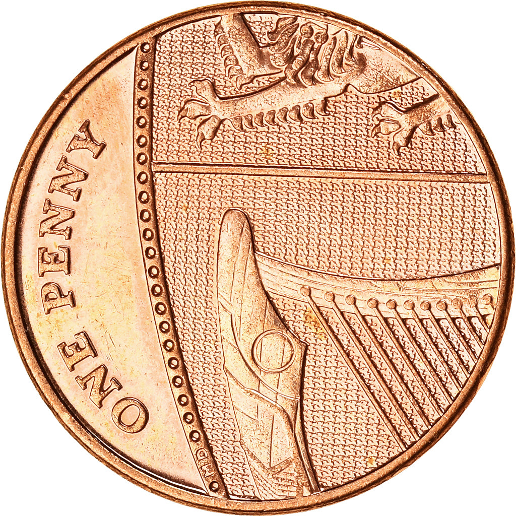 Coin, Great Britain, Penny, 2016, AU(55-58), Copper Plated Steel
