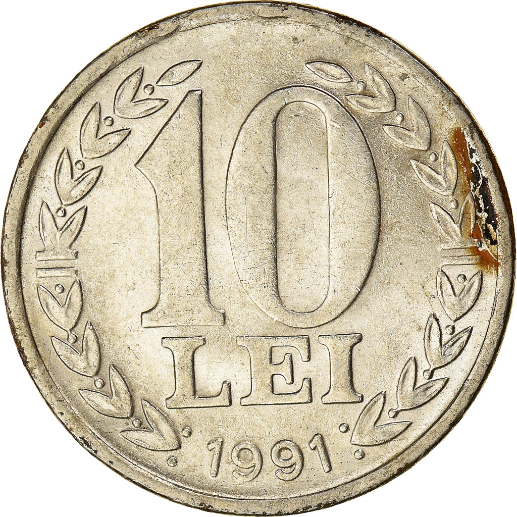 Monnaie, Roumanie, 10 Lei, 1991, TTB+, Nickel Clad Steel, KM:108
