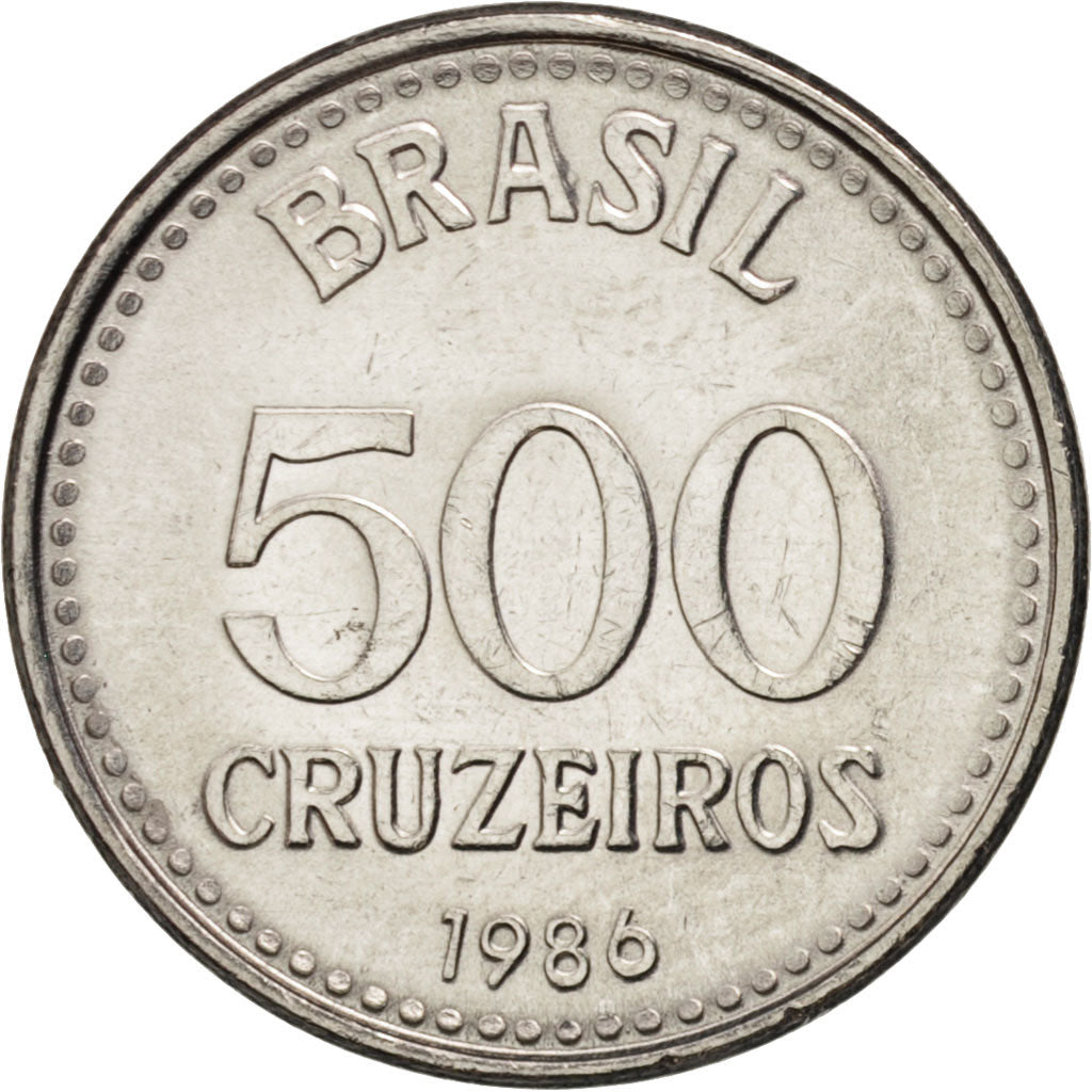 Brésil, 500 Cruzeiros, 1986, SPL, Stainless Steel, KM:597