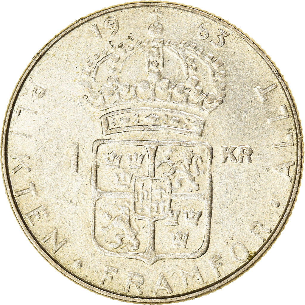 Coin, Sweden, Gustaf V, Krona, 1963, EF(40-45), Silver, KM:786.2