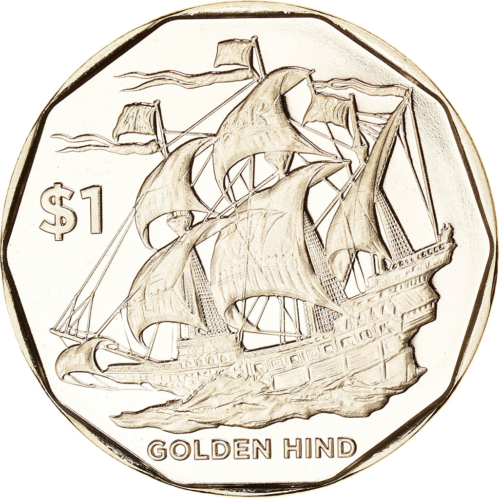 Coin, BRITISH VIRGIN ISLANDS, The Golden Hind, Dollar, 2022, FDC, MS(65-70)