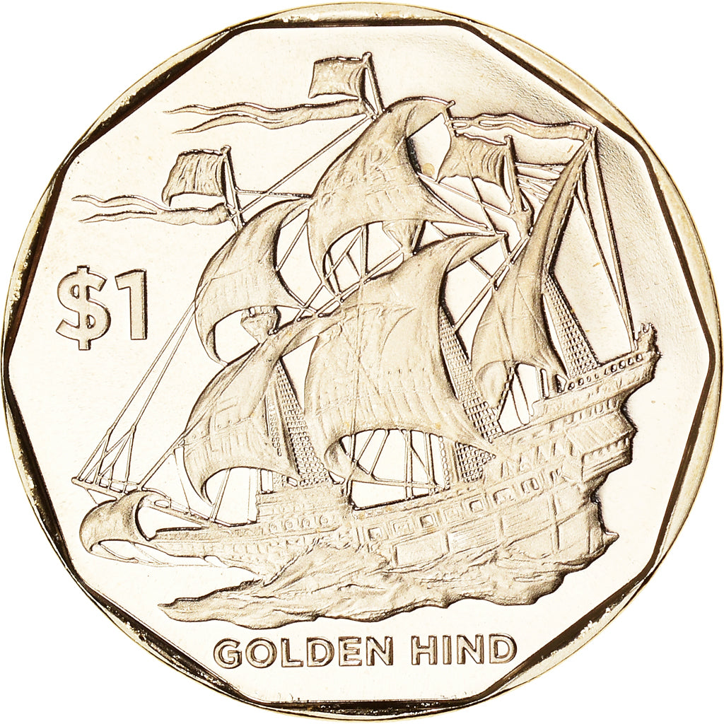 Monnaie, Îles Vierges britanniques, The Golden Hind, 1 Dollar, 2022, FDC, FDC
