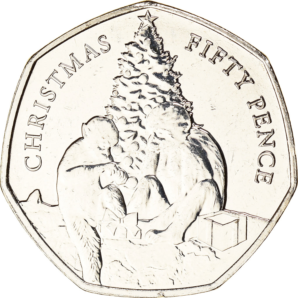 Coin, Gibraltar, Christmas, 50 Pence, 2021, MS(63), Cupro Nickel, KM:New