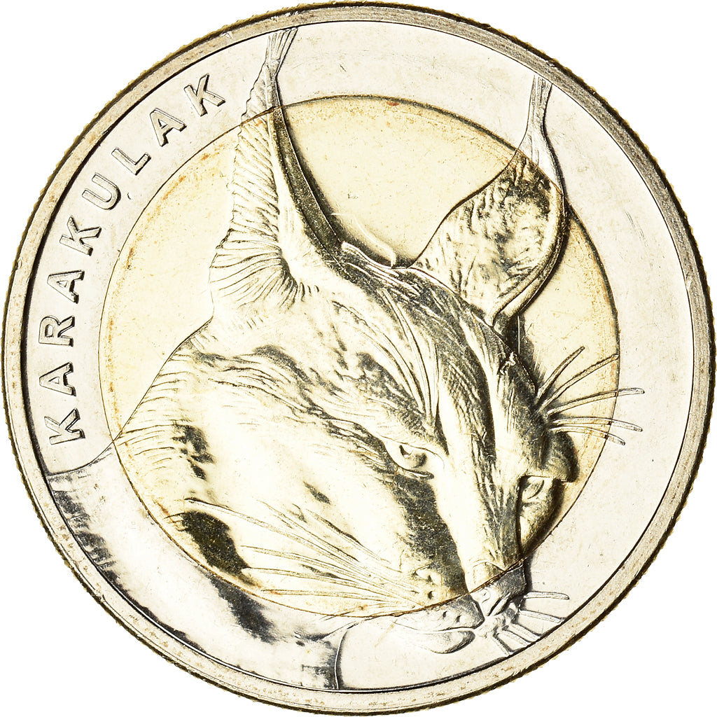 Coin, Turkey, Chat Caracal, Kurus, 2021, MS(63), Bi-Metallic, KM:New