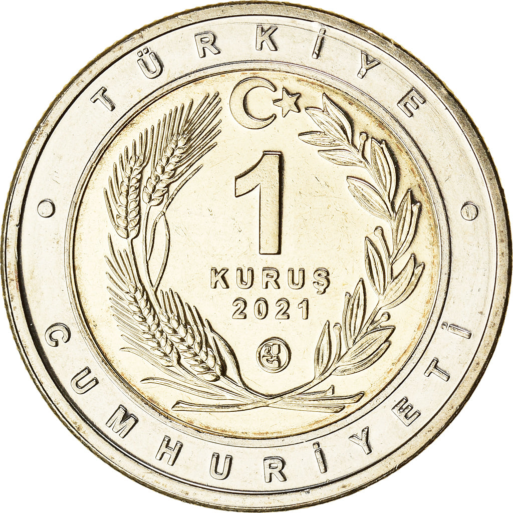 Coin, Turkey, Chat Caracal, Kurus, 2021, MS(63), Bi-Metallic, KM:New