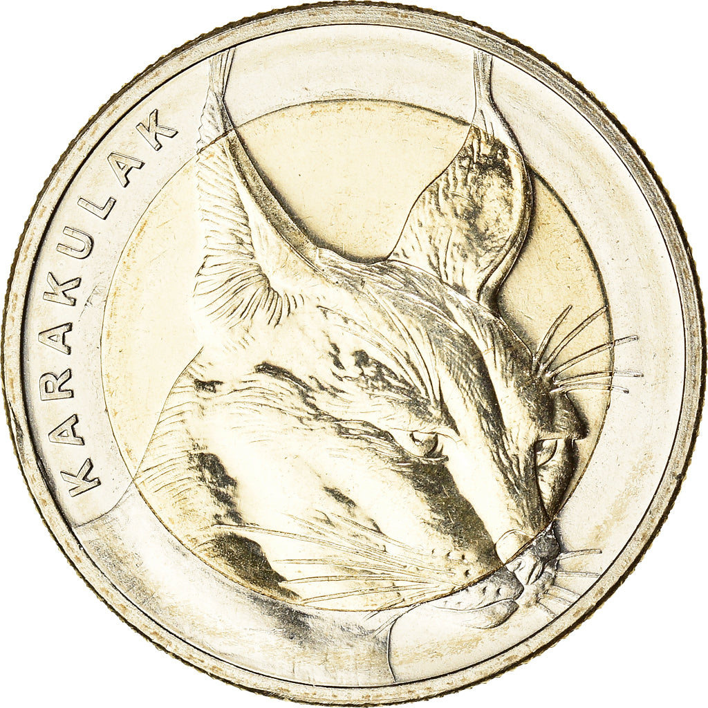Coin, Turkey, Chat Caracal, Kurus, 2021, MS(63), Bi-Metallic, KM:New
