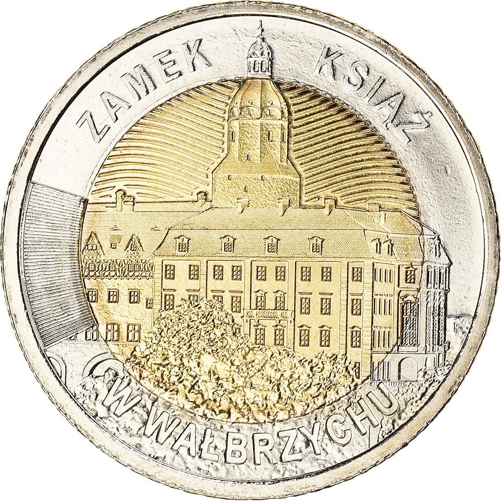 Coin, Poland, castle in Walbrzych, 5 Zlotych, 2021, MS(63), Bi-Metallic