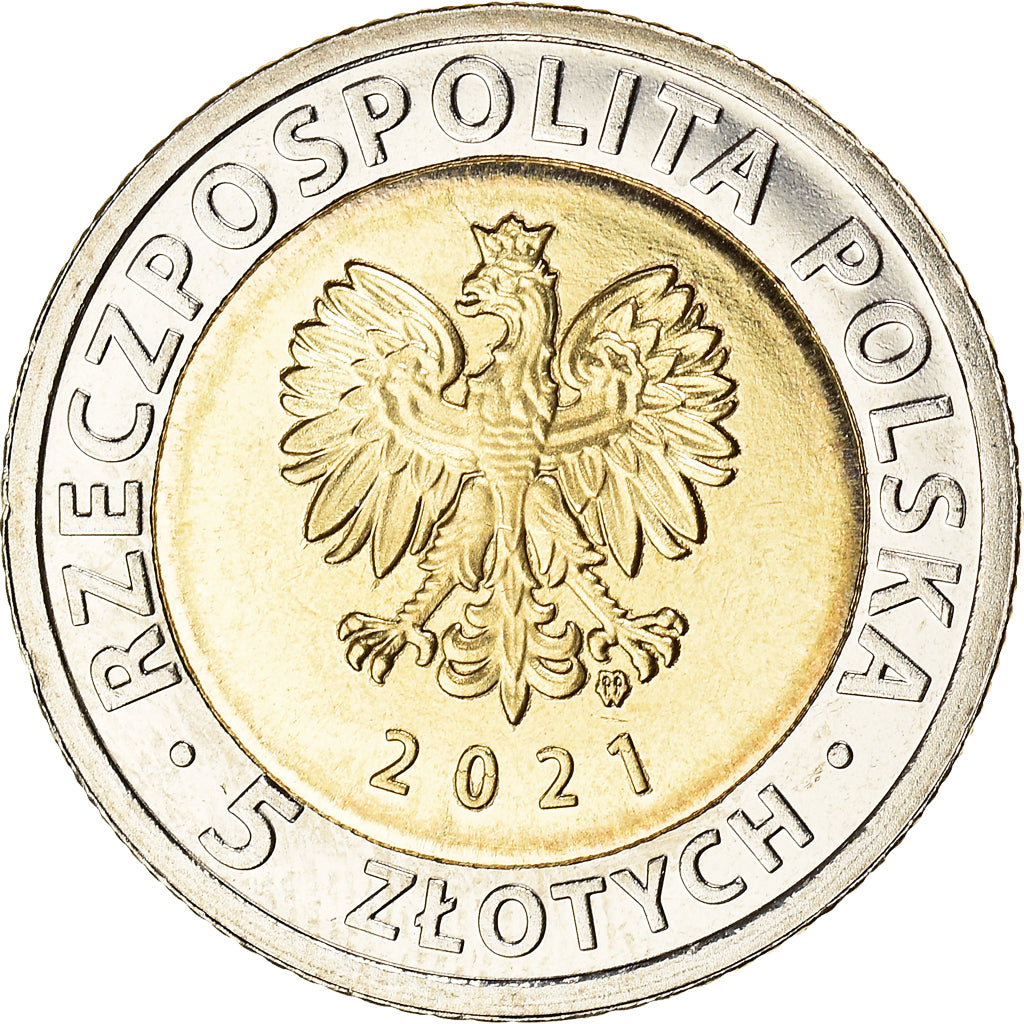 Coin, Poland, castle in Walbrzych, 5 Zlotych, 2021, MS(63), Bi-Metallic