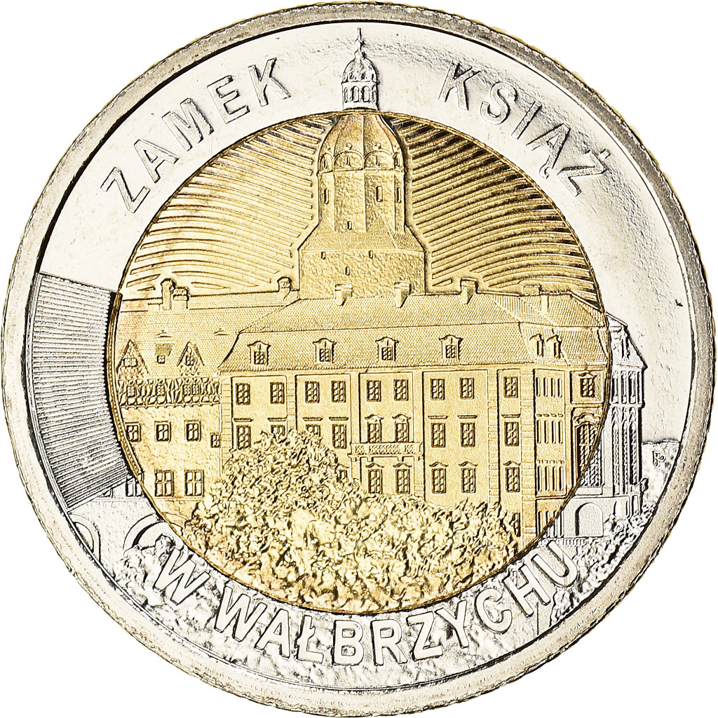 Coin, Poland, castle in Walbrzych, 5 Zlotych, 2021, MS(63), Bi-Metallic